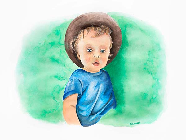 The little boy - portrait of a 10 months old child by emanuel schweizer